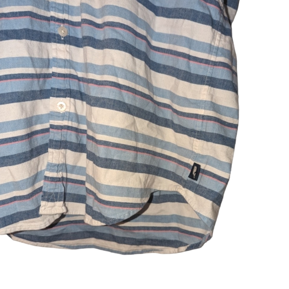 Vineyard Vines Slim Fit Murray Cotton Linen Button Down Casual Shirt Blue Pink - Picture 3 of 8